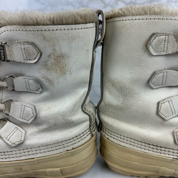 Sorel Mid Calf Fur Lined Waterproof Boots White 7 - Picture 7 of 9